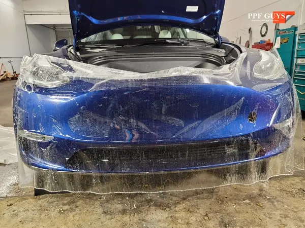 Blue Tesla Model Y, Full body Ultimate Fusion PPF. Photo 13 of 21.