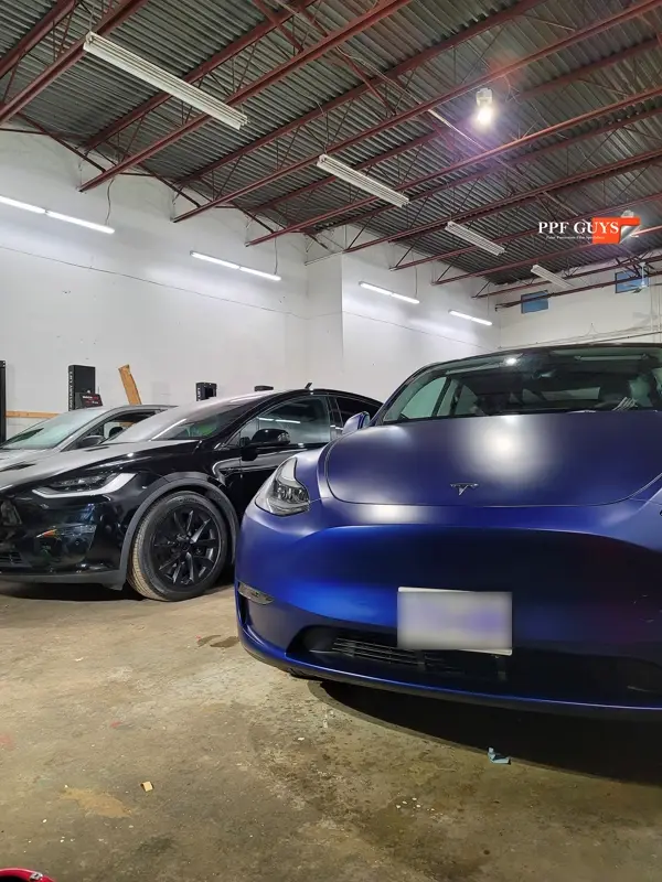 Blue Tesla Model Y, Stealth PPF. Photo 16 of 20.