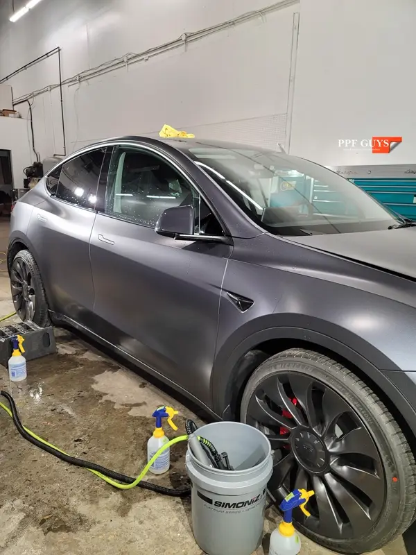 Silver Tesla Model Y, Stealth full body PPF. Photo 27 of 42.