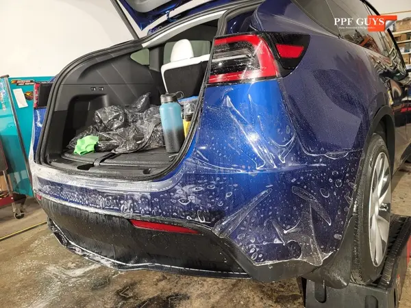 Blue Tesla Model Y, Full body Ultimate Fusion PPF. Photo 11 of 21.