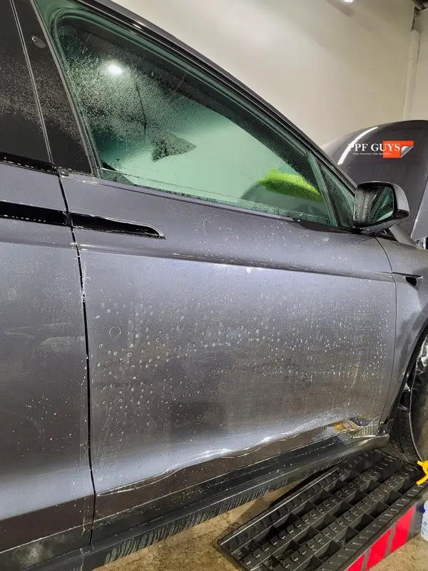 Silver Tesla Model X, PPF. Photo 16 of 18.