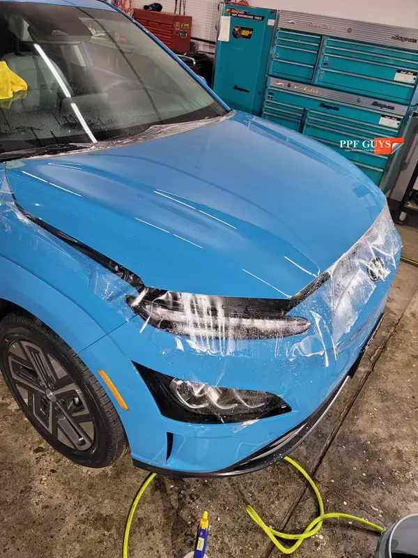 Blue Hyundai Kona, PPF