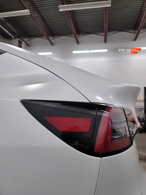 White Tesla Model Y, Full body XPEL Stealth satin finish PPF. Photo 45 of 54.