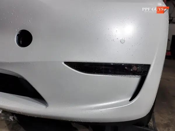 White Tesla Model Y, XPEL Stealth, ceramic, painted emblems. Photo 30 of 34.