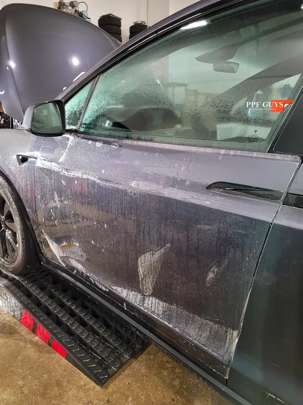 Silver Tesla Model X, PPF. Photo 12 of 18.