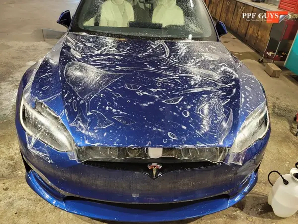Blue Tesla Model S, Full body PPF and ceramic coating. Photo 23 of 40.