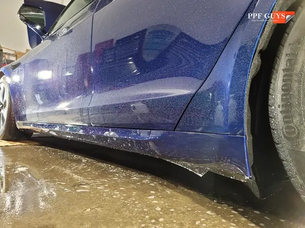 Blue Tesla Model S, Full body PPF and ceramic coating. Photo 15 of 40.