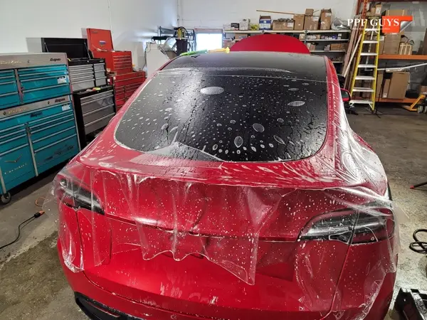 Red Tesla Model Y, Stealth. Photo 16 of 48.