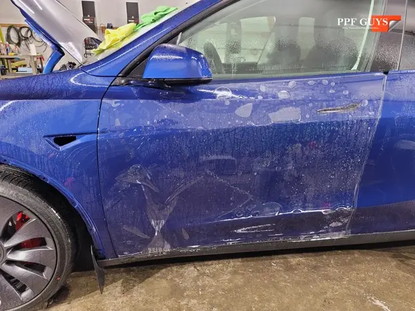 Blue Tesla Model Y, Full body PPF, XPEL Ultimate Plus. Photo 16 of 20.