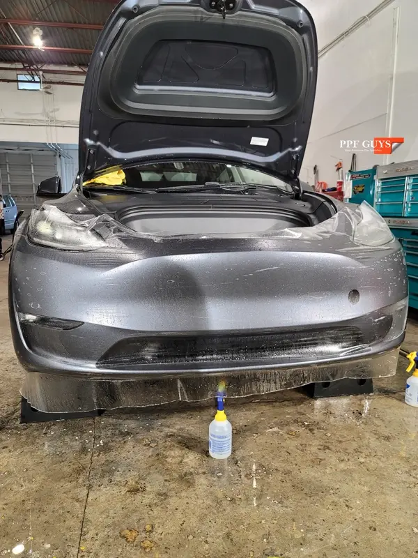 Silver Tesla Model Y, Stealth full body PPF