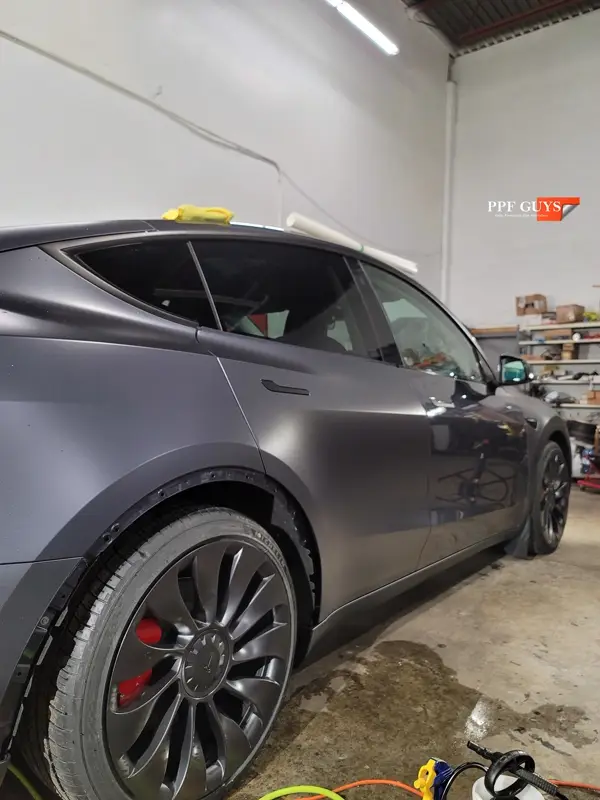 Silver Tesla Model Y, Stealth full body PPF. Photo 15 of 42.