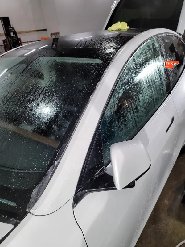 White Tesla Model Y, Full body XPEL Stealth satin finish PPF. Photo 13 of 54.