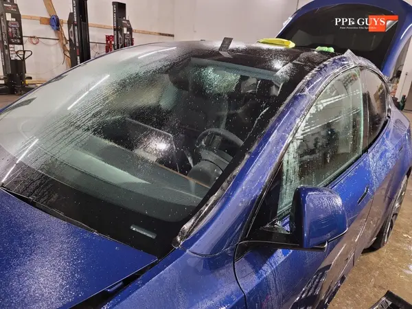 Blue Tesla Model Y, Full body PPF, XPEL Ultimate Plus. Photo 19 of 20.