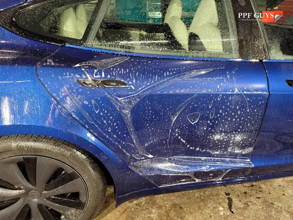 Blue Tesla Model S, Full body PPF and ceramic coating. Photo 40 of 40.