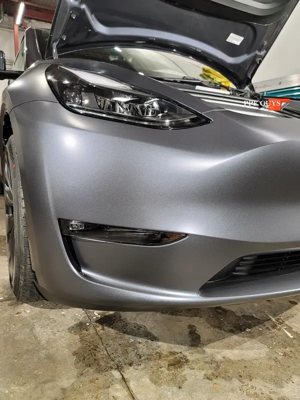 Silver Tesla Model Y, Stealth full body PPF. Photo 32 of 42.