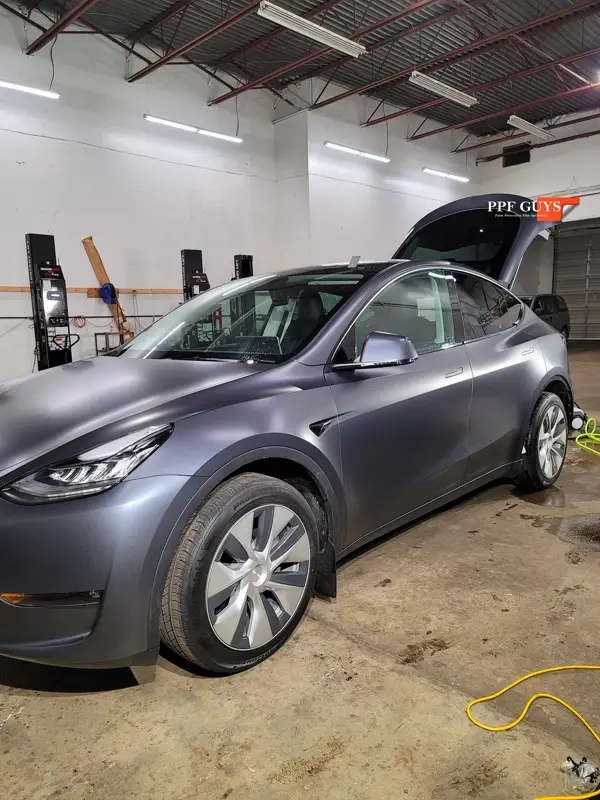 Silver Tesla Model Y, Stealth. Photo 19 of 29.