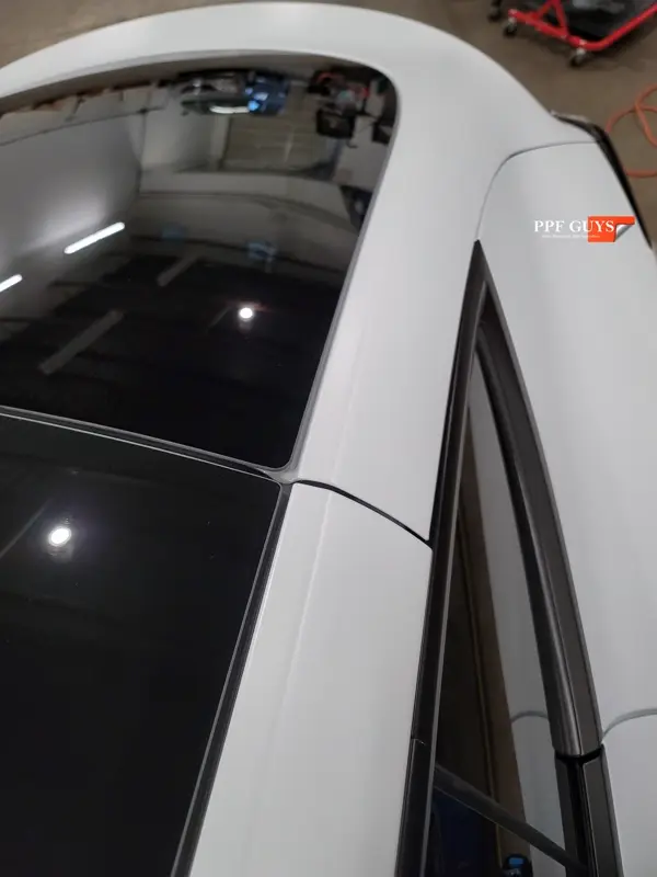 White Tesla Model Y, Full body XPEL Stealth satin finish PPF. Photo 49 of 54.