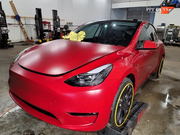 Red Tesla Model Y, Stealth. Photo 39 of 48.