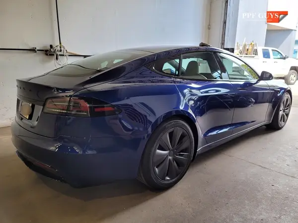 Blue Tesla Model S, Full body PPF and ceramic coating. Photo 27 of 40.