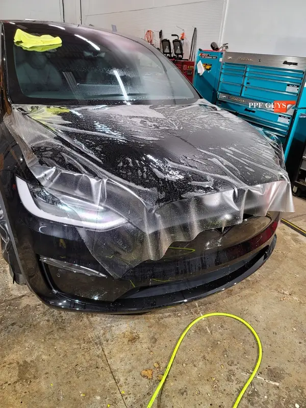 Black Tesla Model X, Full body XPEL Ultimate Fusion PPF. Photo 19 of 20.