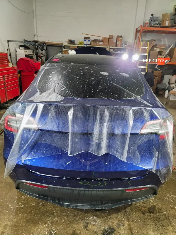Blue Tesla Model Y, Stealth PPF. Photo 13 of 20.