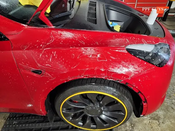 Red Tesla Model Y, Stealth. Photo 47 of 48.