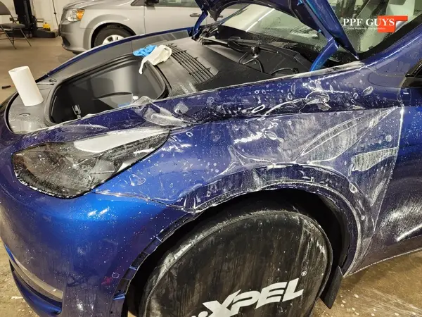 Blue Tesla Model Y, Full body Ultimate Fusion PPF. Photo 12 of 21.