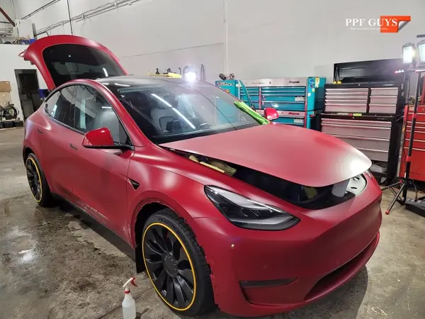 Red Tesla Model Y, Stealth. Photo 19 of 48.