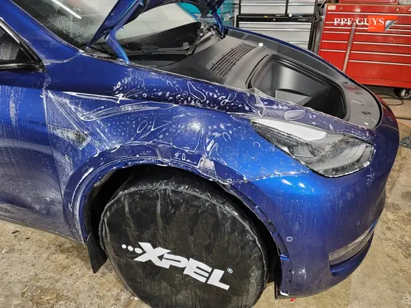 Blue Tesla Model Y, Full body PPF, XPEL Ultimate Plus. Photo 20 of 20.