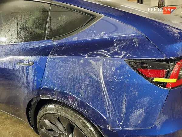 Blue Tesla Model Y, Full body PPF, XPEL Ultimate Plus. Photo 18 of 20.