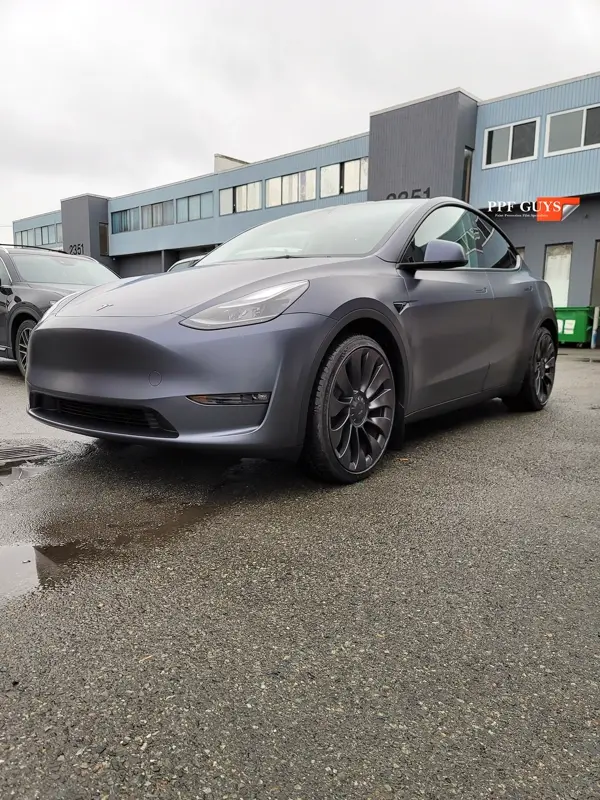 Silver Tesla Model Y, Stealth full body PPF. Photo 36 of 42.