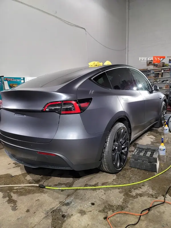 Silver Tesla Model Y, Stealth full body PPF. Photo 28 of 42.