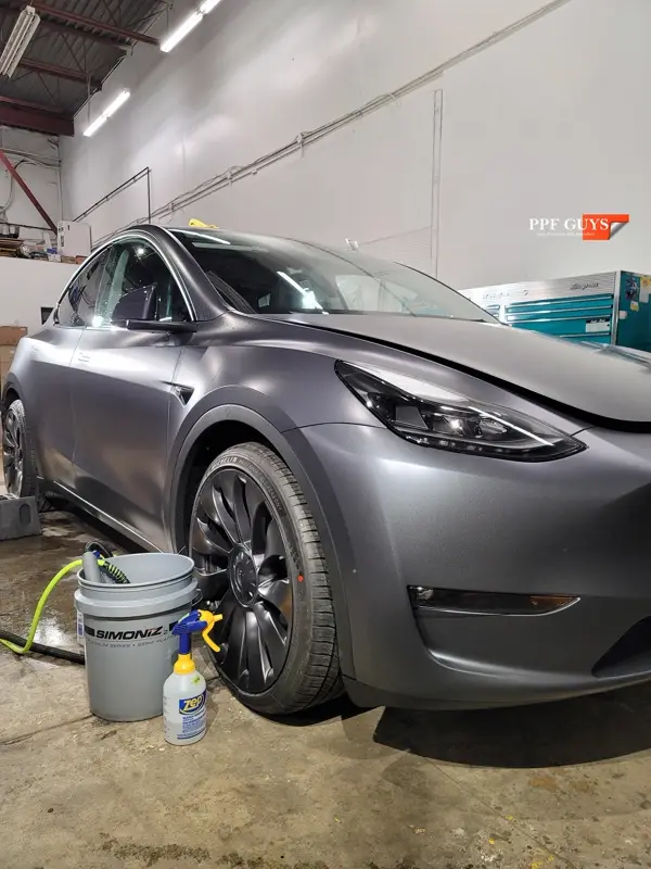 Silver Tesla Model Y, Stealth full body PPF. Photo 26 of 42.