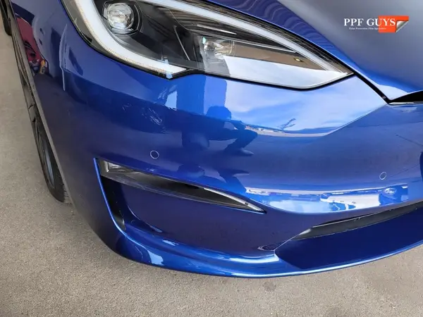 Blue Tesla Model S, Full body PPF and ceramic coating. Photo 32 of 40.