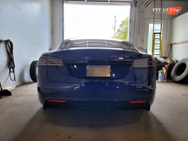 Blue Tesla Model S, Full body PPF and ceramic coating. Photo 25 of 40.