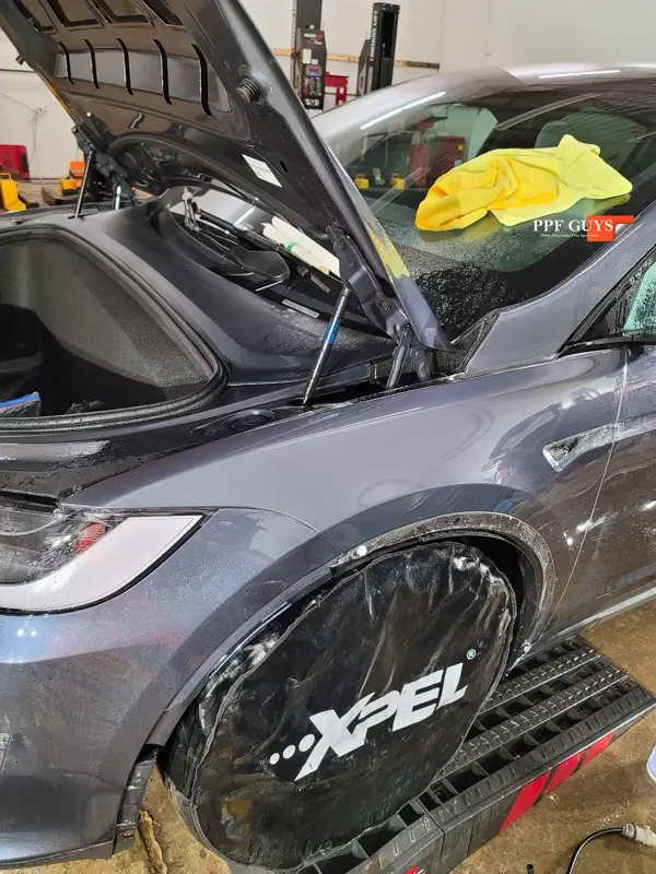 Silver Tesla Model X, PPF. Photo 14 of 18.