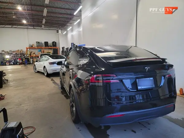 Black Tesla Model X, Full body XPEL Ultimate Fusion PPF. Photo 14 of 20.