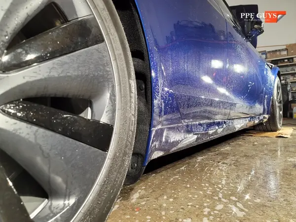 Blue Tesla Model S, Full body PPF and ceramic coating. Photo 16 of 40.