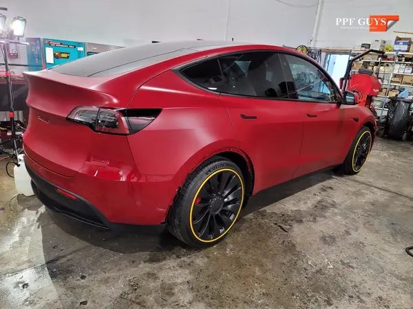 Red Tesla Model Y, Stealth. Photo 28 of 48.