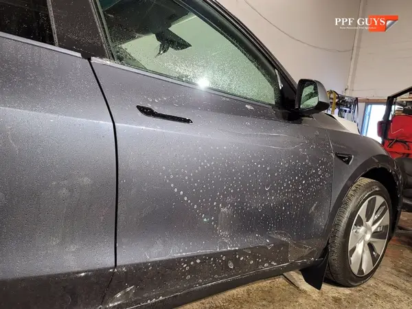 Grey Tesla Model Y, PPF. Photo 11 of 13.
