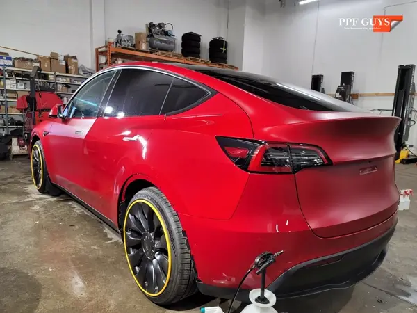 Red Tesla Model Y, Stealth. Photo 26 of 48.