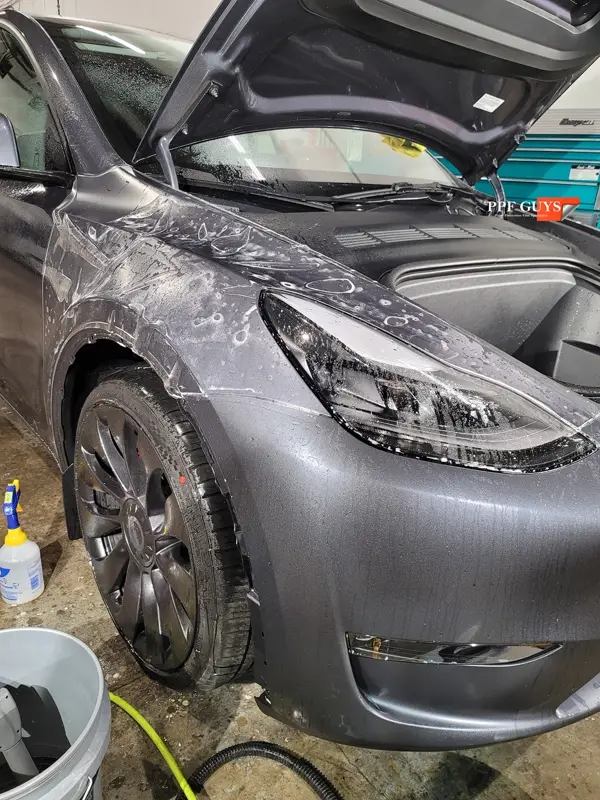 Silver Tesla Model Y, Stealth full body PPF. Photo 23 of 42.