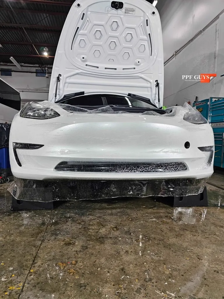 Model 3 front end in the bay for replacement film.