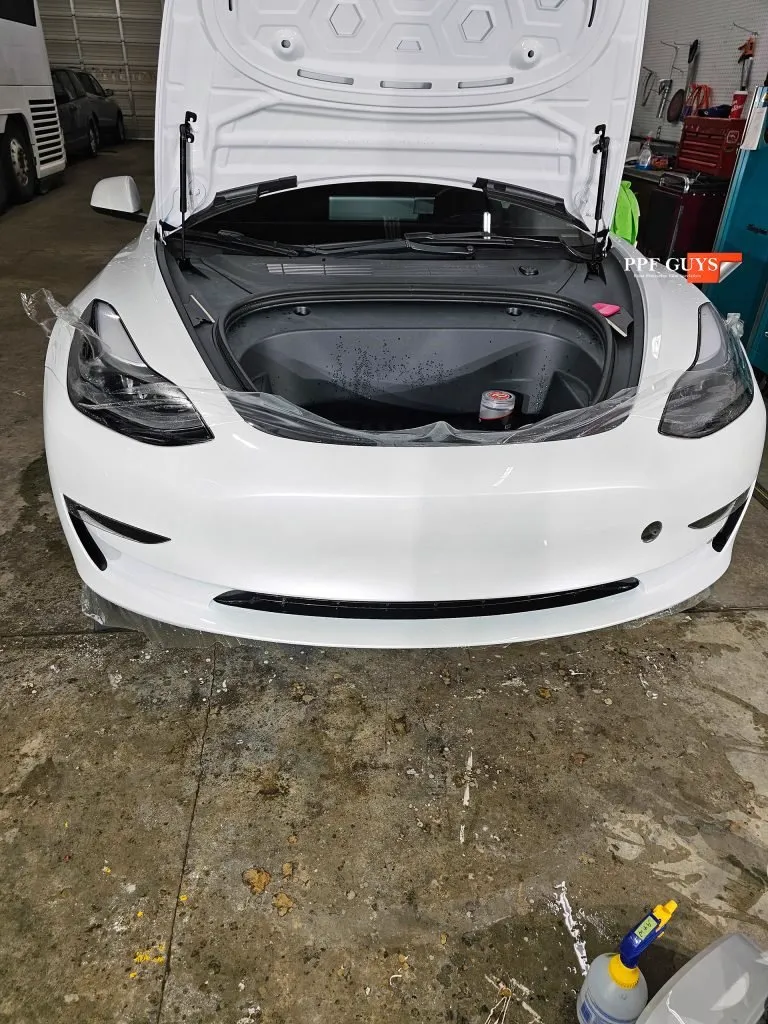 Model 3 front end with replacement PPF installed the same day.